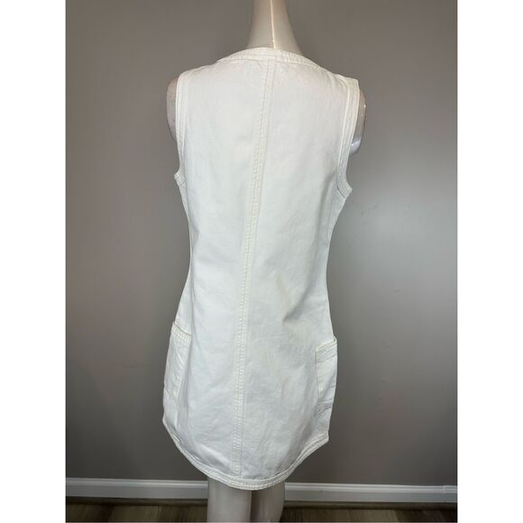 FRAME Trapunto denim mini dress Size L $328 - Picture 7 of 10